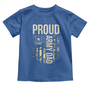 Proud Army Dad Camo American Flag Veteran Gift Toddler T Shirt