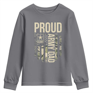 Proud Army Dad Camo American Flag Veteran Gift Youth Sweatshirt