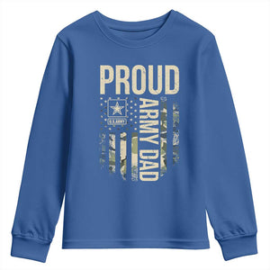 Proud Army Dad Camo American Flag Veteran Gift Youth Sweatshirt