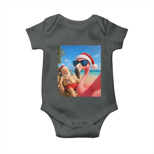Funny Flamingo Beach Selfie Baby Onesie Christmas in July