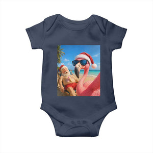 Funny Flamingo Beach Selfie Baby Onesie Christmas in July
