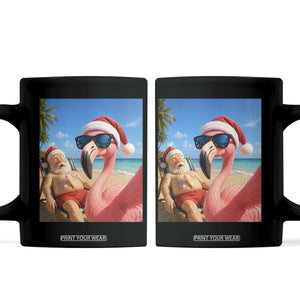 Funny Flamingo Beach Selfie Coffee Mug Christmas in July