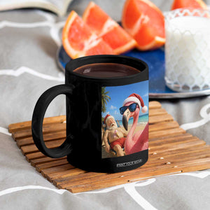 Funny Flamingo Beach Selfie Coffee Mug Christmas in July