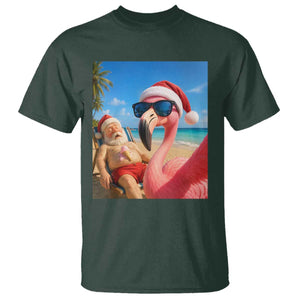 Funny Flamingo Beach Selfie T Shirt Christmas in July