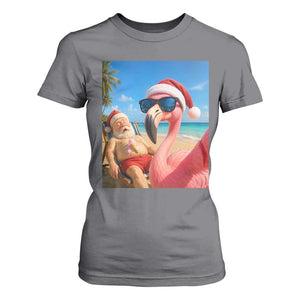 Funny Flamingo Beach Selfie T Shirt For Women Christmas in July