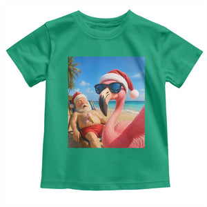 Funny Flamingo Beach Selfie Toddler T Shirt Christmas in July
