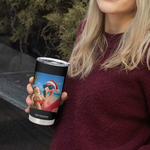 Funny Flamingo Beach Selfie Tumbler Cup Christmas in July