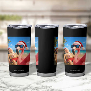 Funny Flamingo Beach Selfie Tumbler Cup Christmas in July