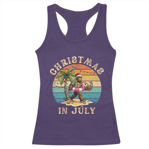 Funny Bigfoot Christmas In July Beach Vacation Racerback Tank Top