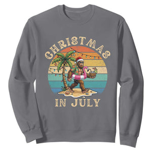 Funny Bigfoot Christmas In July Beach Vacation Sweatshirt
