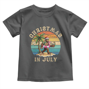 Funny Bigfoot Christmas In July Beach Vacation Toddler T Shirt