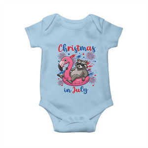 Funny Raccoon Christmas In July 4th of July Baby Onesie TS14 Light Blue Print Your Wear
