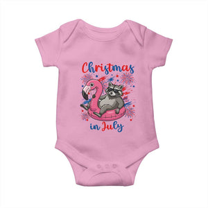 Funny Raccoon Christmas In July 4th of July Baby Onesie TS14 Light Pink Print Your Wear