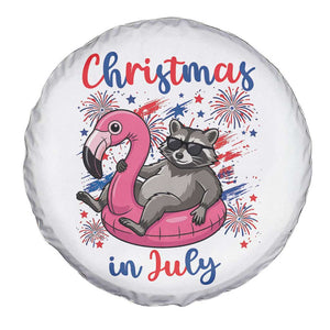 Funny Raccoon Christmas In July 4th of July Spare Tire Cover TS14 Print Your Wear