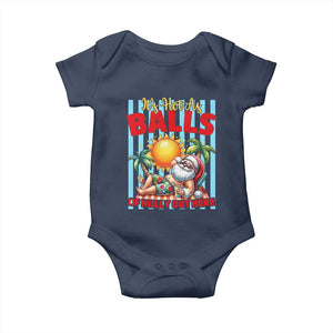 Hawaiian Christmas In July Baby Onesie It's Hot as Balls of Holly Out Here