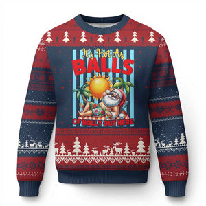 Hawaiian Christmas In July Ugly Christmas Sweater It's Hot as Balls of Holly Out Here
