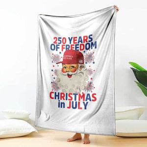 250 Years Of Freedom Throw Blanket Funny Santa Christmas in July