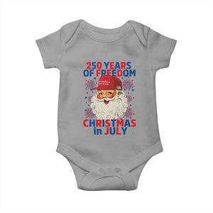 250 Years Of Freedom Baby Onesie Funny Santa Christmas in July