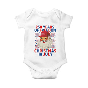 250 Years Of Freedom Baby Onesie Funny Santa Christmas in July
