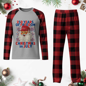 250 Years Of Freedom Plaid Pajama Set Funny Santa Christmas in July