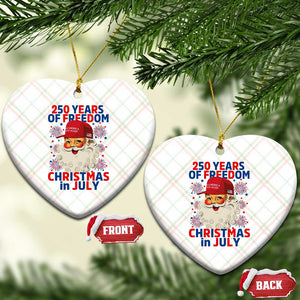 250 Years Of Freedom Ceramic Ornament Funny Santa Christmas in July