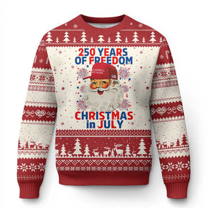 250 Years Of Freedom Ugly Christmas Sweater Funny Santa Christmas in July