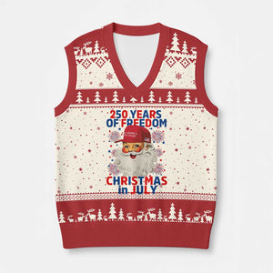 250 Years Of Freedom V-Neck Knit Sweater Vest Funny Santa Christmas in July