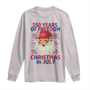 250 Years Of Freedom Long Sleeve Shirt Funny Santa Christmas in July