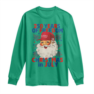 250 Years Of Freedom Long Sleeve Shirt Funny Santa Christmas in July