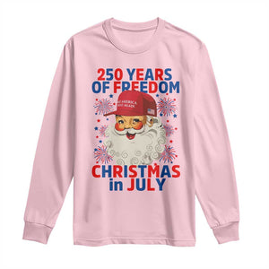 250 Years Of Freedom Long Sleeve Shirt Funny Santa Christmas in July
