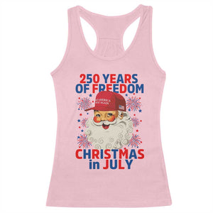 250 Years Of Freedom Racerback Tank Top Funny Santa Christmas in July