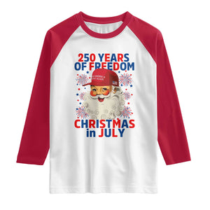 250 Years Of Freedom Raglan Shirt Funny Santa Christmas in July