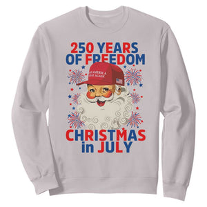 250 Years Of Freedom Sweatshirt Funny Santa Christmas in July
