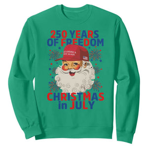 250 Years Of Freedom Sweatshirt Funny Santa Christmas in July