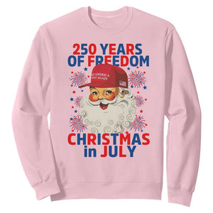 250 Years Of Freedom Sweatshirt Funny Santa Christmas in July