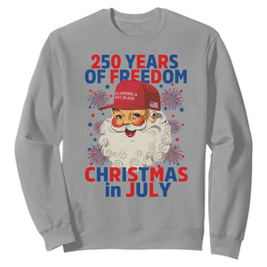 250 Years Of Freedom Sweatshirt Funny Santa Christmas in July
