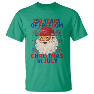 250 Years Of Freedom T Shirt Funny Santa Christmas in July