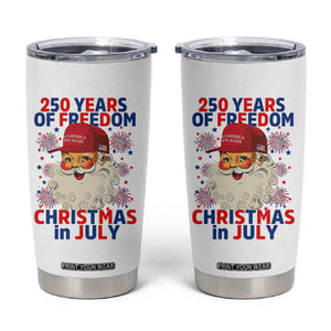250 Years Of Freedom Tumbler Cup Funny Santa Christmas in July