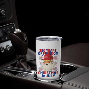 250 Years Of Freedom Tumbler Cup Funny Santa Christmas in July