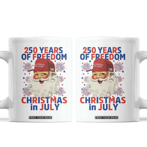 250 Years Of Freedom Coffee Mug Funny Santa Christmas in July