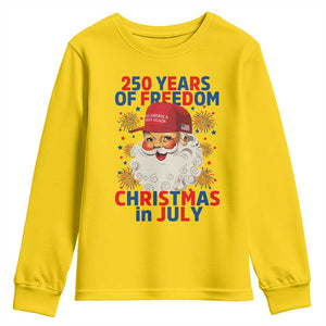 250 Years Of Freedom Youth Sweatshirt Funny Santa Christmas in July
