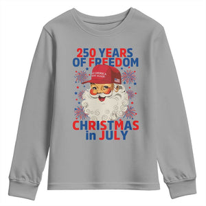 250 Years Of Freedom Youth Sweatshirt Funny Santa Christmas in July