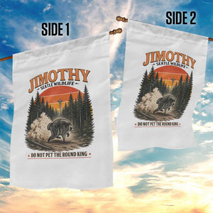Jimothy Raccoon Seattle Meme Garden Flag Viral Trash Panda Do Not Pet The Round King