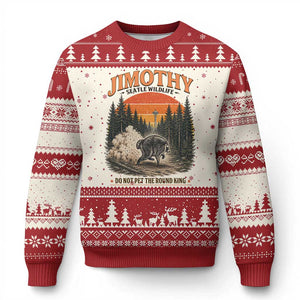 Jimothy Raccoon Seattle Meme Ugly Christmas Sweater Viral Trash Panda Do Not Pet The Round King