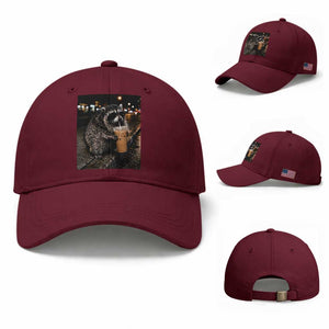 Jimothy Raccoon Seattle Drinking Iced Coffee Meme Baseball Cap Viral Trash Panda Seattle Animal Meme