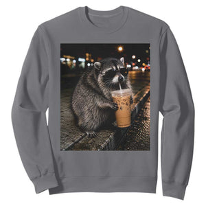 Jimothy Raccoon Seattle Drinking Iced Coffee Meme Sweatshirt Viral Trash Panda Seattle Animal Meme