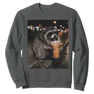 Jimothy Raccoon Seattle Drinking Iced Coffee Meme Sweatshirt Viral Trash Panda Seattle Animal Meme