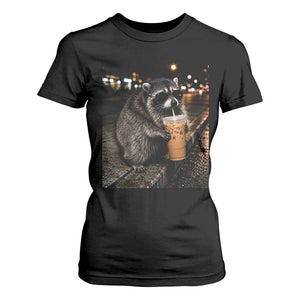 Jimothy Raccoon Seattle Drinking Iced Coffee Meme T Shirt For Women Viral Trash Panda Seattle Animal Meme