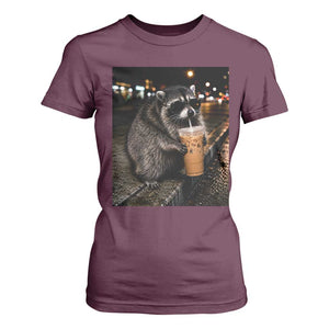 Jimothy Raccoon Seattle Drinking Iced Coffee Meme T Shirt For Women Viral Trash Panda Seattle Animal Meme