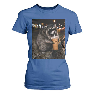 Jimothy Raccoon Seattle Drinking Iced Coffee Meme T Shirt For Women Viral Trash Panda Seattle Animal Meme